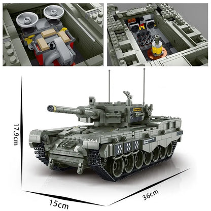 MORK MOC Building Block Set: WW2 Leopard 2A4 Battle Tank, Model 027001