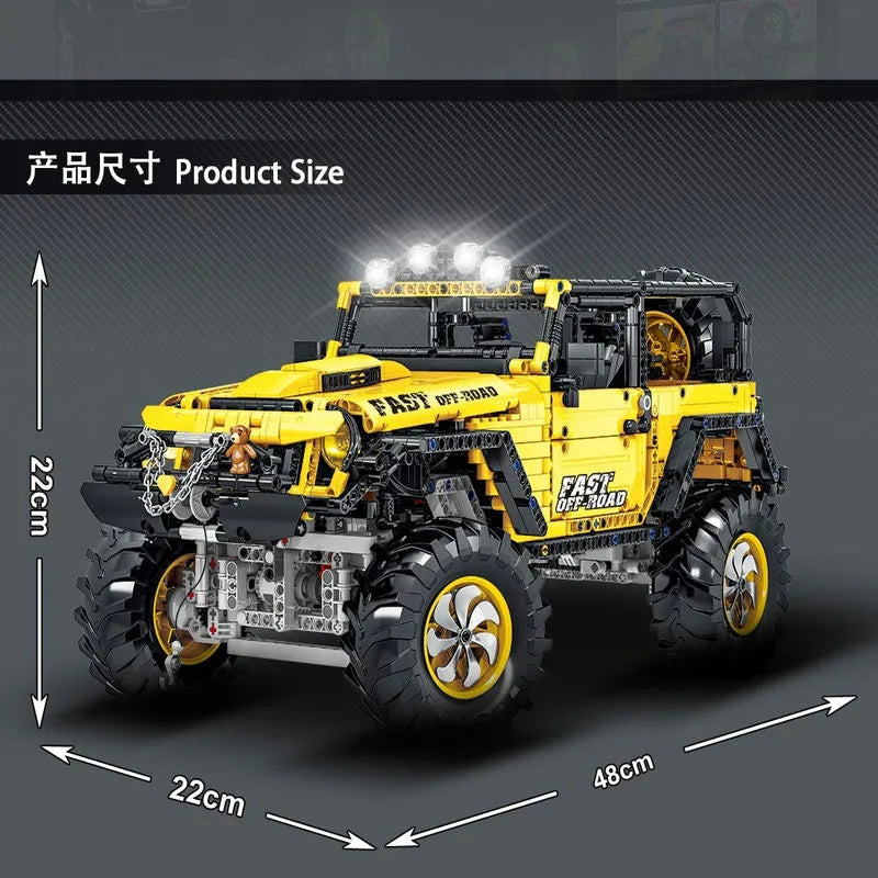 MORK MOC Building Block Set: Off-Road AWD Jeep Rubicon Mountain Car, Model 022010-3