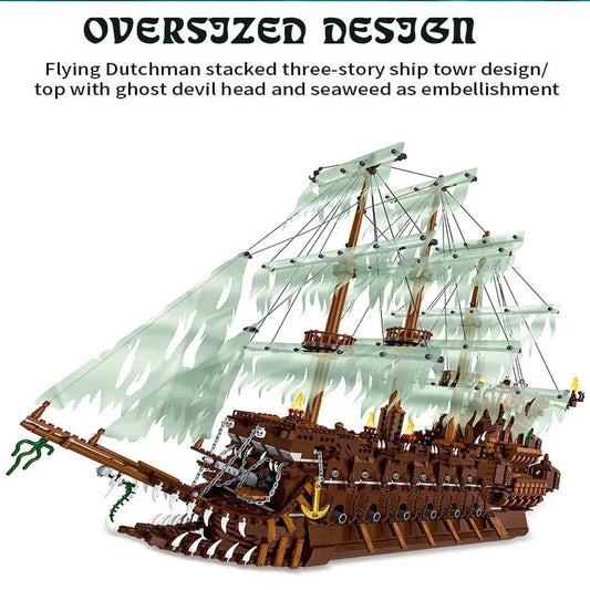MORK MOC Building Block Set: Pirates Of Caribbean The Flying Dutchman Ship, Model 031013