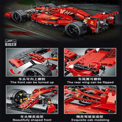 MORK MOC Motorized Building Block Set: Red F1 Alternate Racing Car 023005
