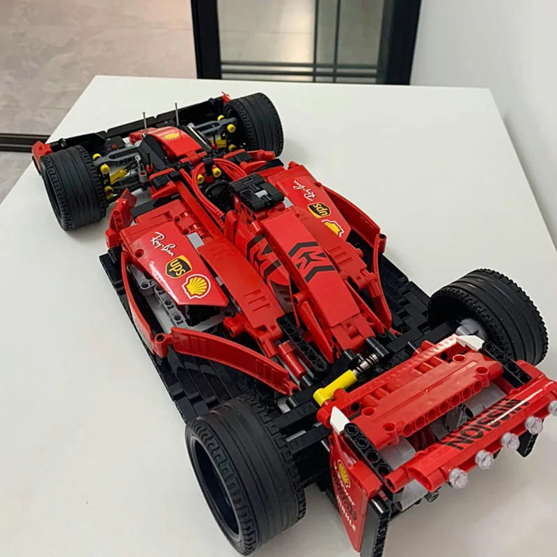 MORK MOC Motorized Building Block Set: Red F1 Alternate Racing Car 023005