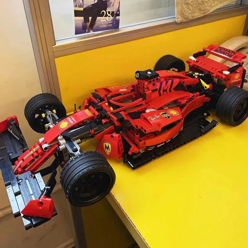 MORK MOC Motorized Building Block Set: Red F1 Alternate Racing Car 023005