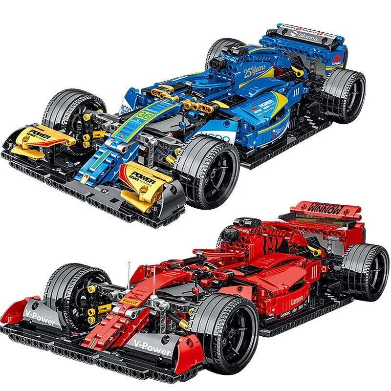 MORK MOC Motorized Building Block Set: Red F1 Alternate Racing Car 023005