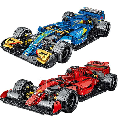 MORK MOC Motorized Building Block Set: Red F1 Alternate Racing Car 023005