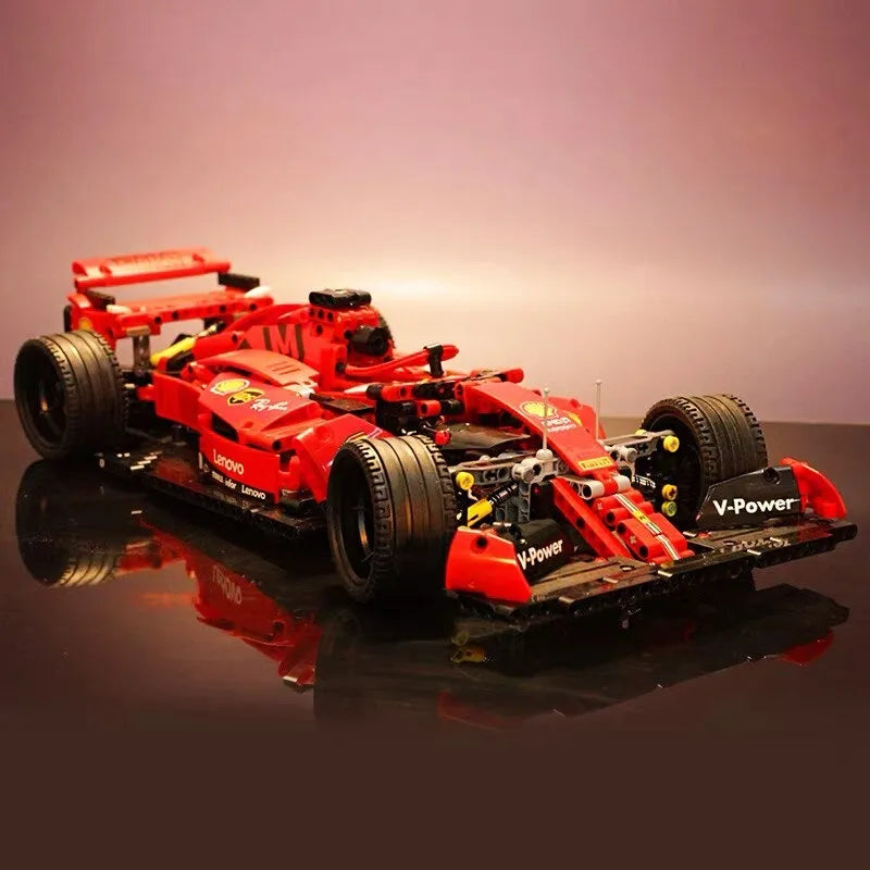 MORK MOC Motorized Building Block Set: Red F1 Alternate Racing Car 023005