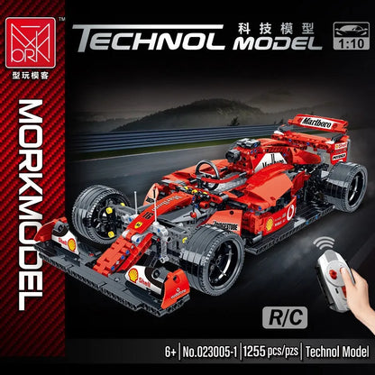 MORK MOC Motorized Building Block Set: Red F1 Alternate Racing Car 023005