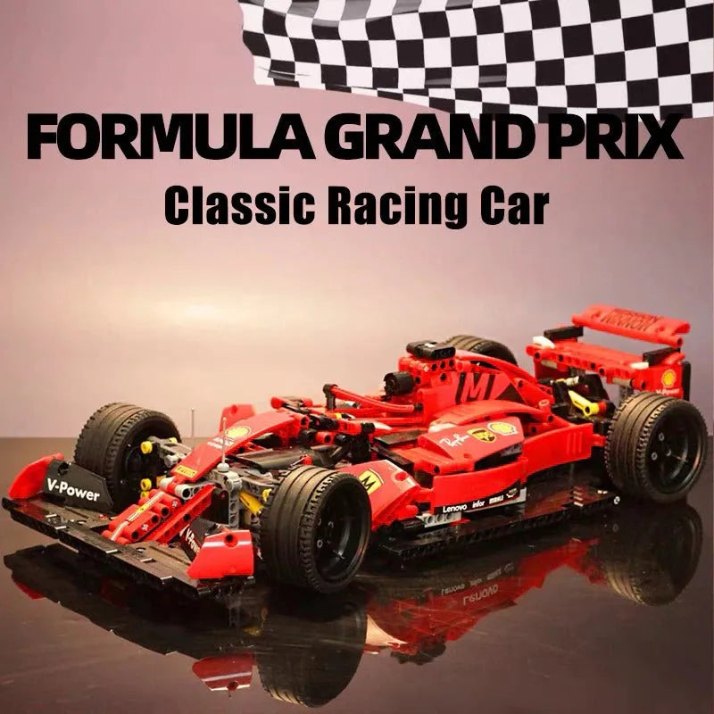 MORK MOC Motorized Building Block Set: Red F1 Alternate Racing Car 023005