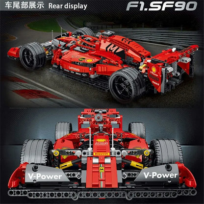 MORK MOC Motorized Building Block Set: Red F1 Alternate Racing Car 023005