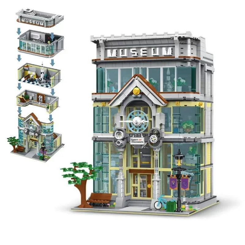 MORK MOC Building Block Set: Street City MOC Science Museum Experts, Model 10206