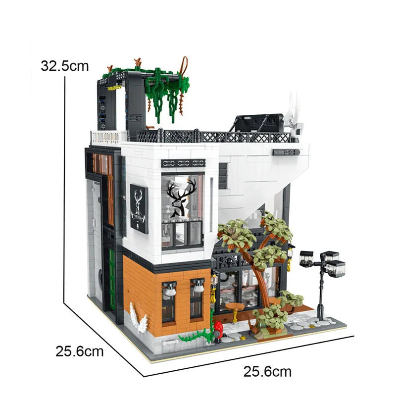 MORK MOC Building Block Set: Street City The Deers Bubble MOC Experts Tea Shop, Model 10208