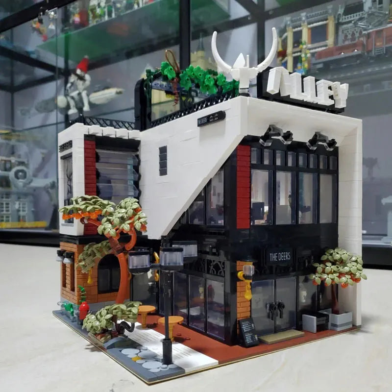 MORK MOC Building Block Set: Street City The Deers Bubble MOC Experts Tea Shop, Model 10208