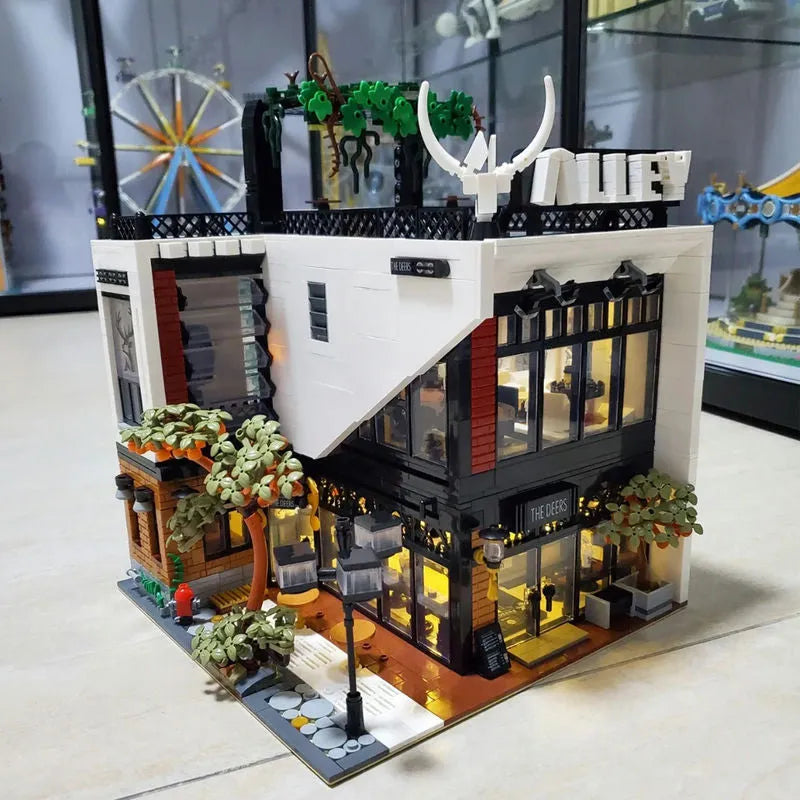 MORK MOC Building Block Set: Street City The Deers Bubble MOC Experts Tea Shop, Model 10208