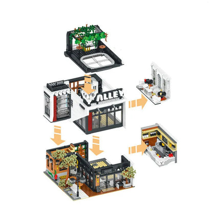 MORK MOC Building Block Set: Street City The Deers Bubble MOC Experts Tea Shop, Model 10208