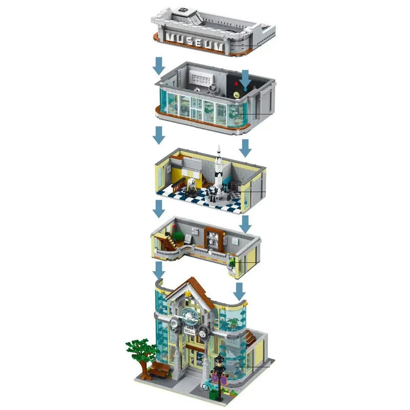MORK MOC Building Block Set: Street Experts MOC City Science Museum Building