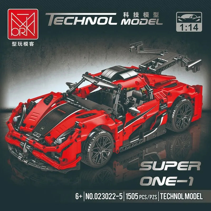MORK MOC Motorized Building Block Set: Koenigsegg One Racing Car, Model 023022-5