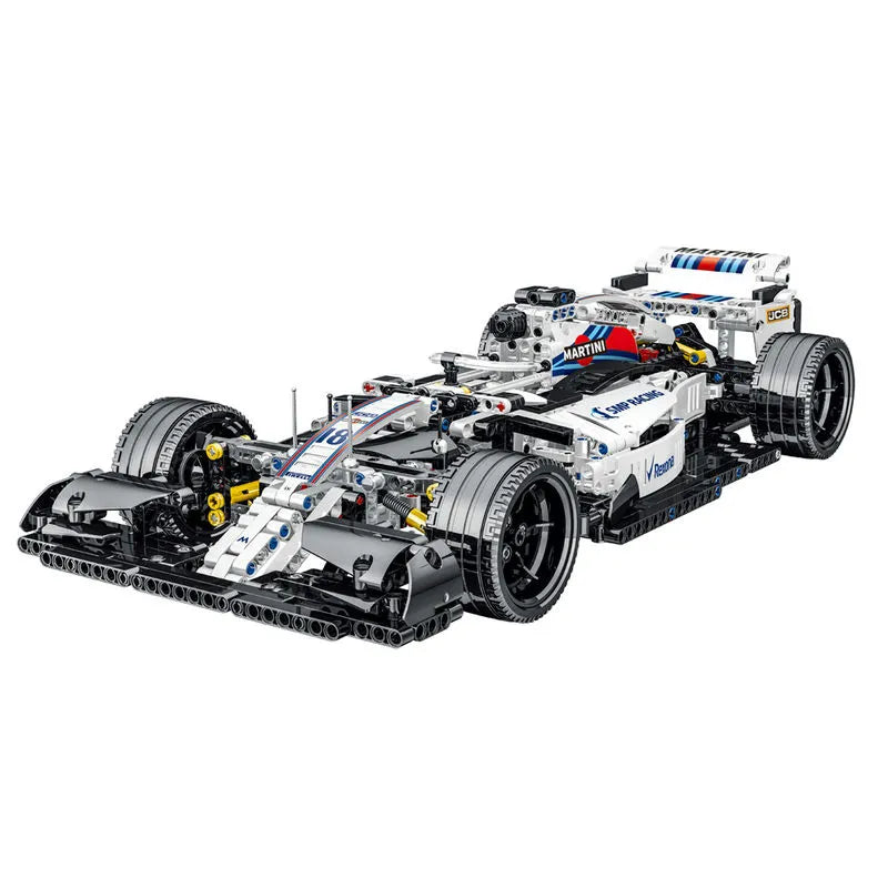MORK MOC Motorized Building Block Set: White Alternate F1 Racing Car 023004