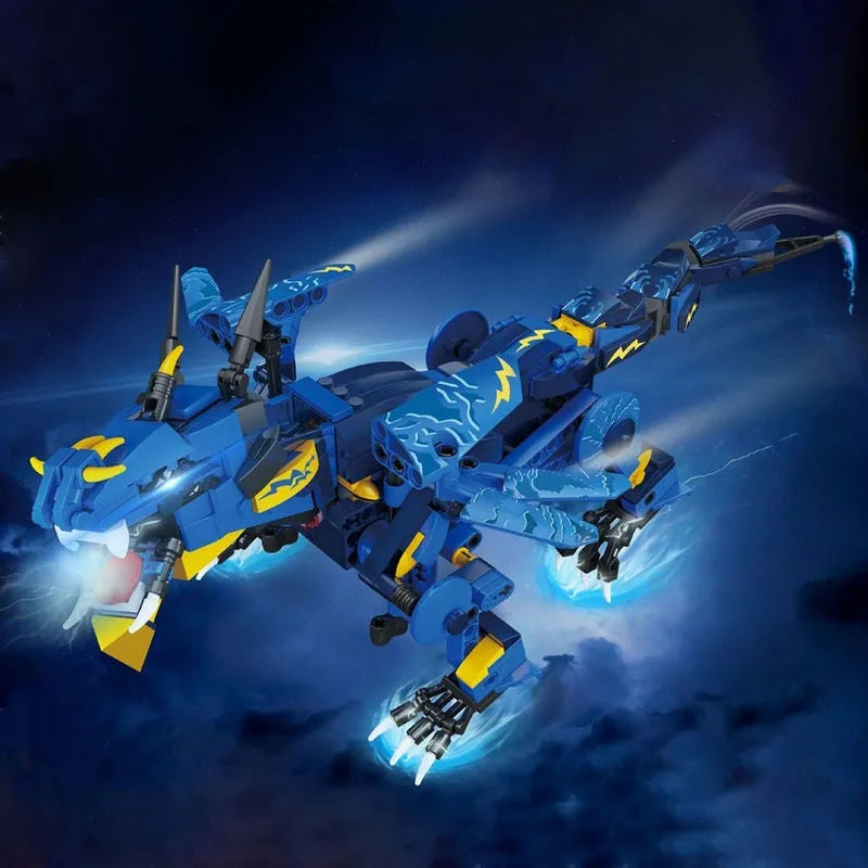 Mould King Motorized Building Block Set: APP RC Creative Sky Storm Dragon STEM Robot 13147, Model K13147