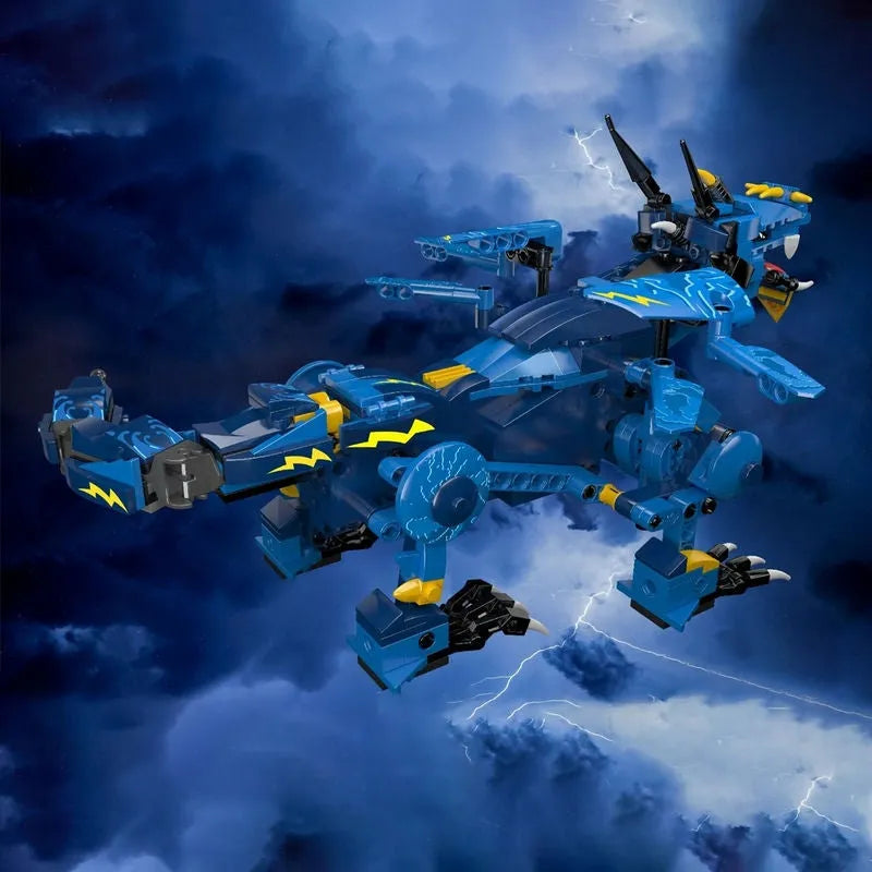 Mould King Motorized Building Block Set: APP RC Creative Sky Storm Dragon STEM Robot 13147, Model K13147
