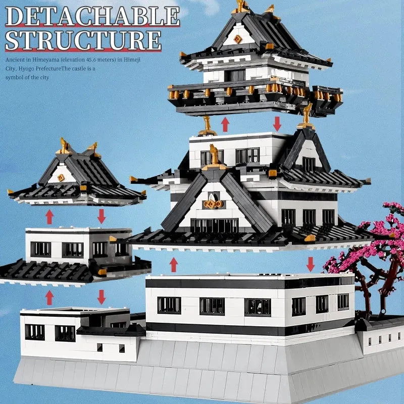 Mould King MOC Building Block Set: View Sakura Himeji Castle, Model K22006