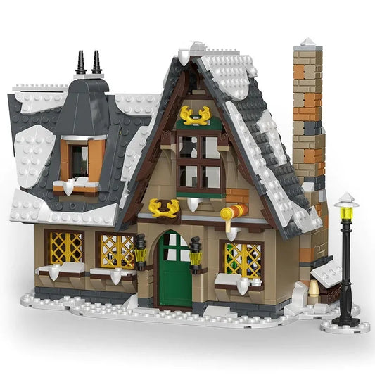 Mould King MOC Building Block Set: Christmas Cottage House MOC Expert, Model 16049