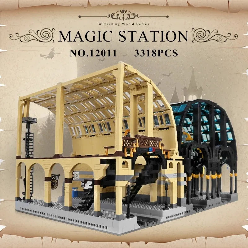 Mould King Building Block Set: Magic Train Station 12011, Model K12011