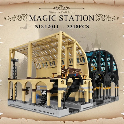 Mould King Building Block Set: Magic Train Station 12011, Model K12011
