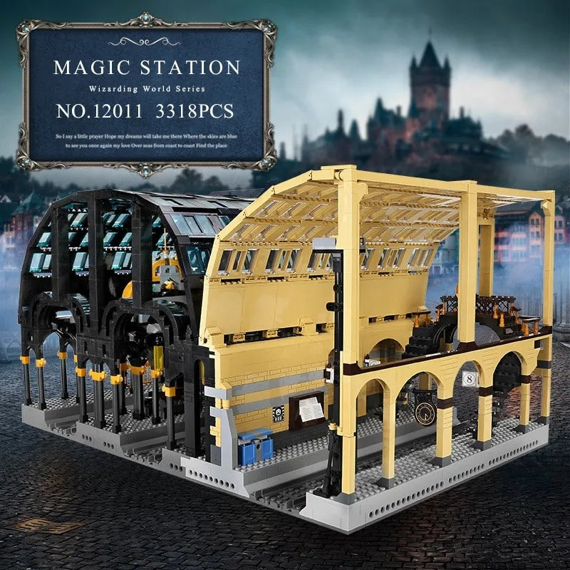 Mould King Building Block Set: Magic Train Station 12011, Model K12011
