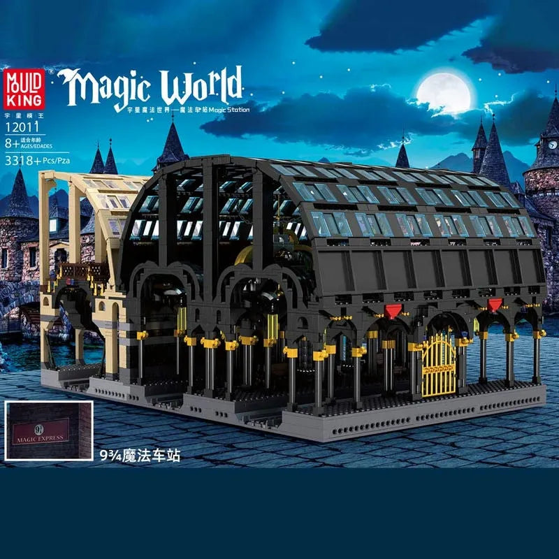 Mould King Building Block Set: Magic Train Station 12011, Model K12011