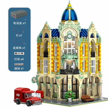 Mould King MOC Building Block Set: Experts Corner Post Office with Light, Model K16010