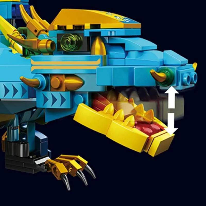 Mould King Motorized Building Block Set: Frost Ocean Dragon Robot APP RC, Model K13150