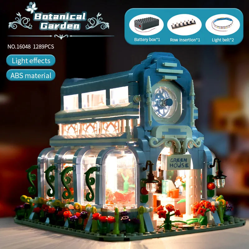 Mould King MOC Building Block Set: Botanical Garden With Lights, Model 16048
