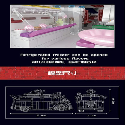 Mould King MOC Building Block Set: Ice Cream Truck 10039, Model K10039