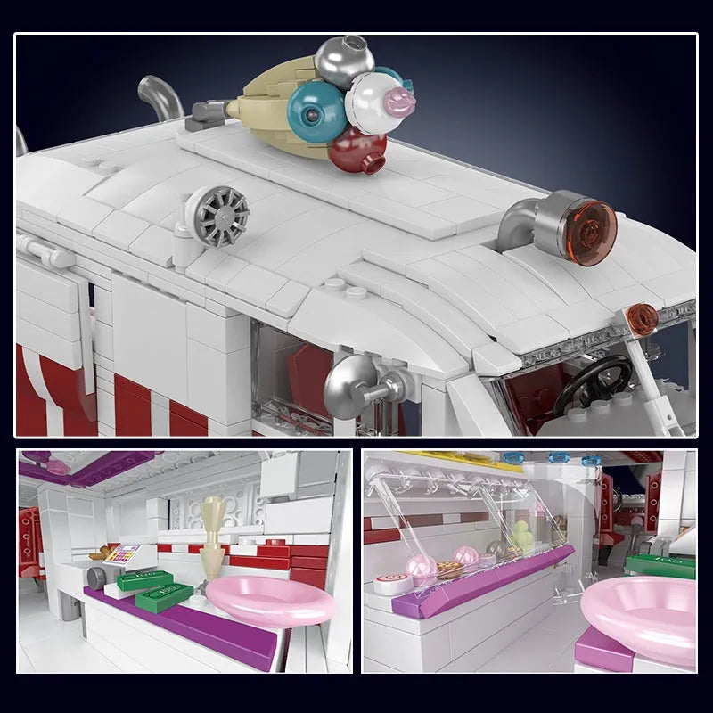 Mould King MOC Building Block Set: Ice Cream Truck 10039, Model K10039