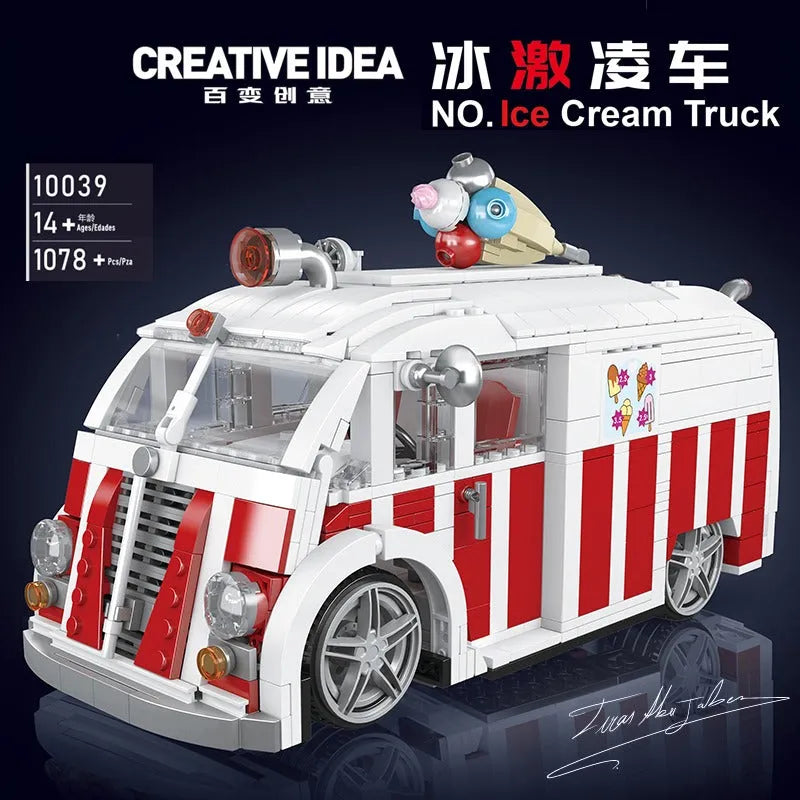 Mould King MOC Building Block Set: Ice Cream Truck 10039, Model K10039