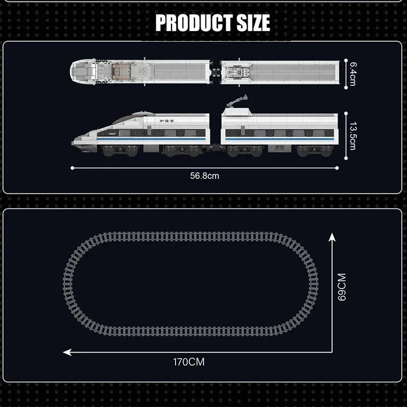 Mould King Motorized Building Block Set: High Tech RC CRH380A High Speed Train, Model K12021