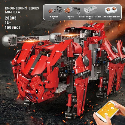 Mould King MOC Building Block Set: APP Motorized RC Walking Tank Robot, Model K20005