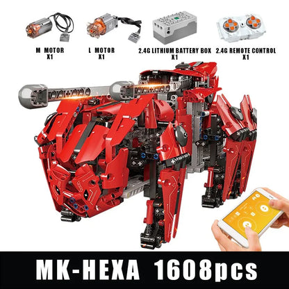 Mould King MOC Building Block Set: APP Motorized RC Walking Tank Robot, Model K20005