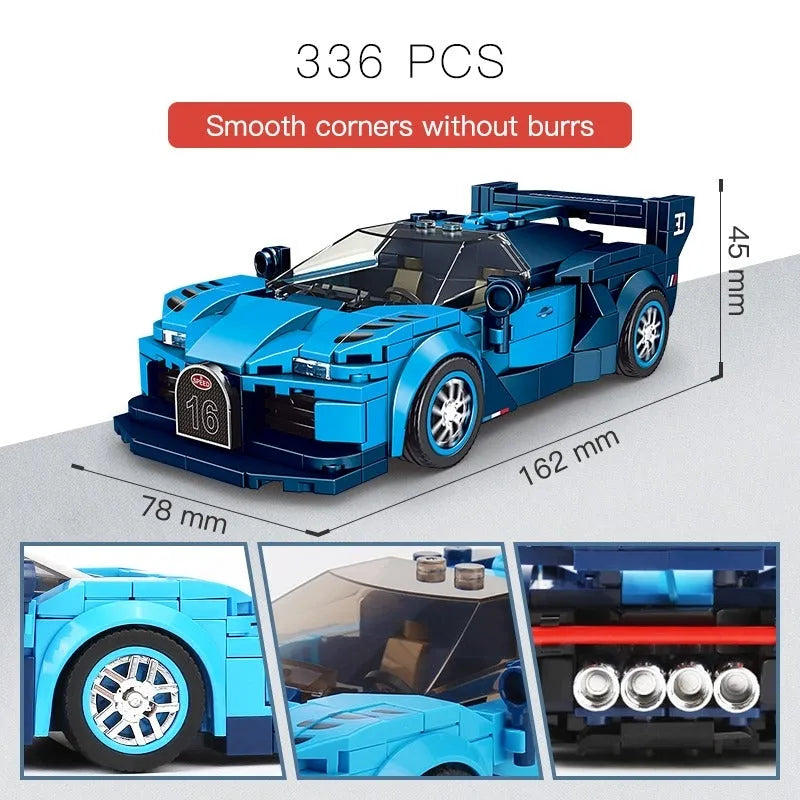 Mould King Building Block Set: Mini Bugatti Vision GT Sports Racing Car 27001, Model K27001