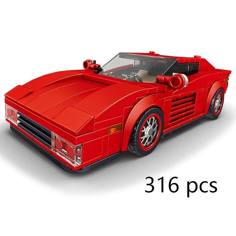 Mould King Building Block Set: Mini Ferrari Testarossa Classic Racing Sports Car 27012, Model K27012