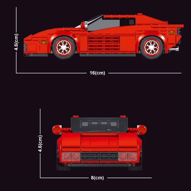 Mould King Building Block Set: Mini Ferrari Testarossa Classic Racing Sports Car 27012, Model K27012