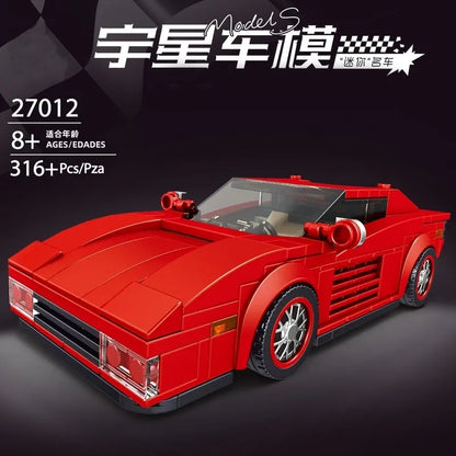 Mould King Building Block Set: Mini Ferrari Testarossa Classic Racing Sports Car 27012, Model K27012