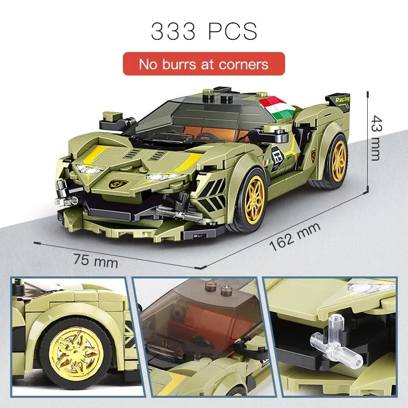 Mould King Building Block Set: Mini Lambo Sian Super Racing Sports Car 27003, Model K27003