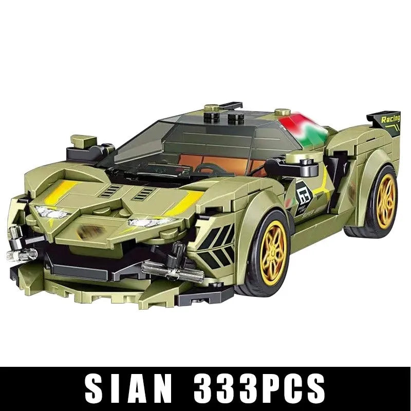 Mould King Building Block Set: Mini Lambo Sian Super Racing Sports Car 27003, Model K27003