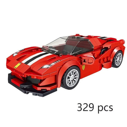 Mould King Building Block Set: Mini Super Ferrari 488 GTB Racing Sports Car 27006, Model K27006