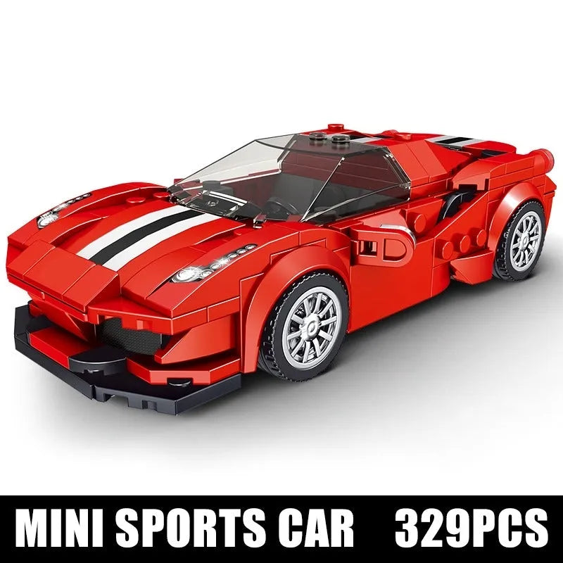 Mould King Building Block Set: Mini Super Ferrari 488 GTB Racing Sports Car 27006, Model K27006
