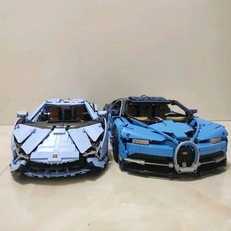 Mould King MOC Motorized Building Block Set: 13056 APP RC Racing Car Lamborghini Hyper, Model 13056PF