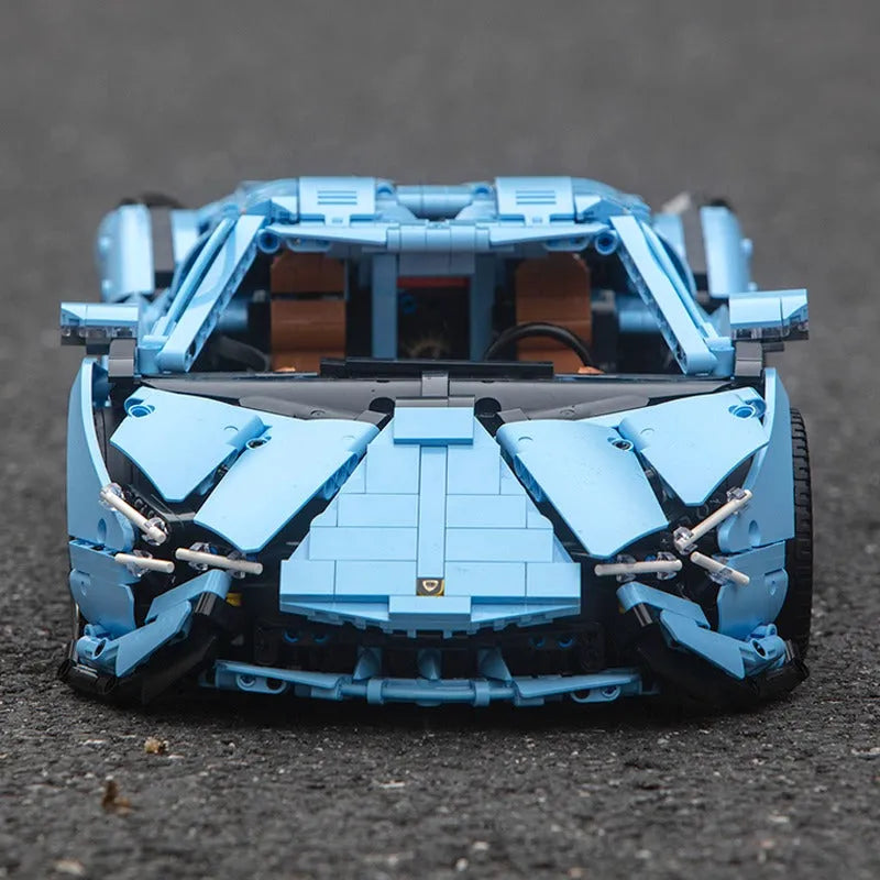 Mould King MOC Motorized Building Block Set: 13056 APP RC Racing Car Lamborghini Hyper, Model 13056PF
