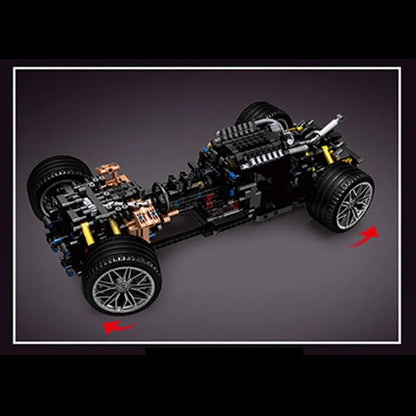 Mould King MOC Motorized Building Block Set: 13056 APP RC Racing Car Lamborghini Hyper, Model 13056PF