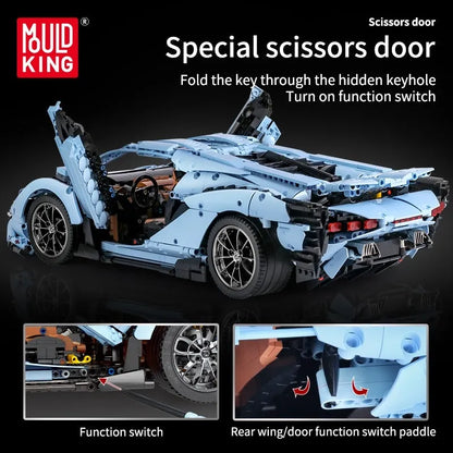 Mould King MOC Motorized Building Block Set: 13056 Roadster Lamborghini Hyper Racing Car