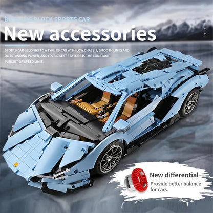 Mould King MOC Motorized Building Block Set: 13056 Roadster Lamborghini Hyper Racing Car
